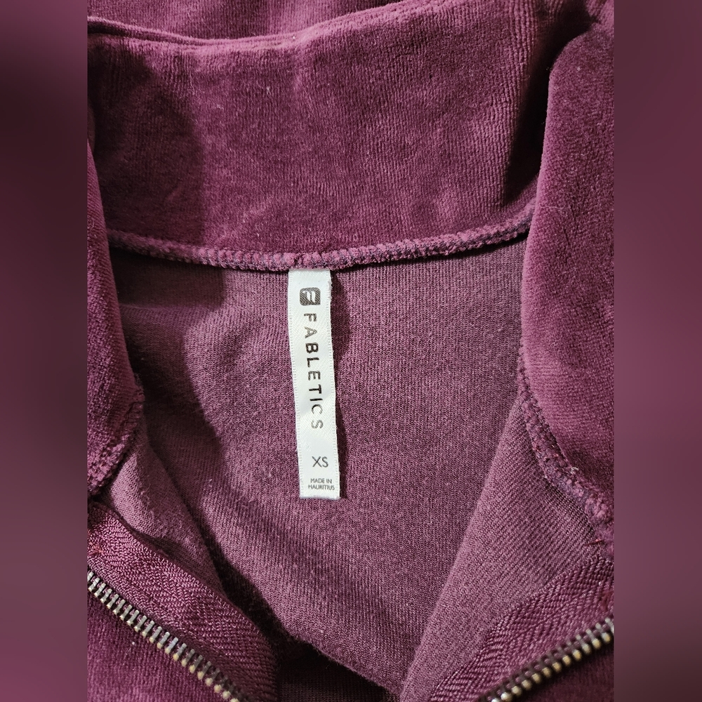 Fabletics Purple Half Zip Collared Velourjacket - image 3